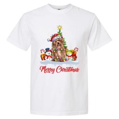 Havanese Dog Xmas Tree Lighting Santa Havanese Christmas Gift Garment-Dyed Heavyweight T-Shirt