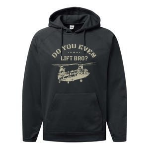 Helicopter Do You Even Lift Bro Ch47 Chinook Performance Fleece Hoodie