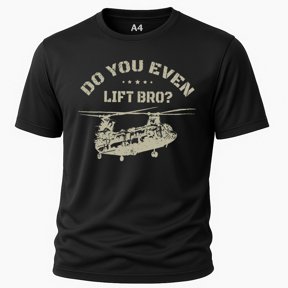 Helicopter Do You Even Lift Bro Ch47 Chinook Cooling Performance Crew T-Shirt
