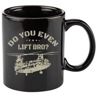 Helicopter Do You Even Lift Bro Ch47 Chinook 11oz C Handle Ceramic Mug