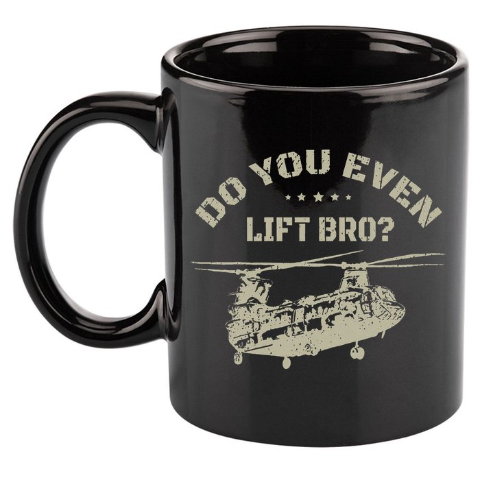 Helicopter Do You Even Lift Bro Ch47 Chinook 11oz C Handle Ceramic Mug