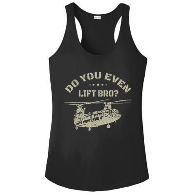 Helicopter Do You Even Lift Bro Ch47 Chinook Ladies PosiCharge Competitor Racerback Tank