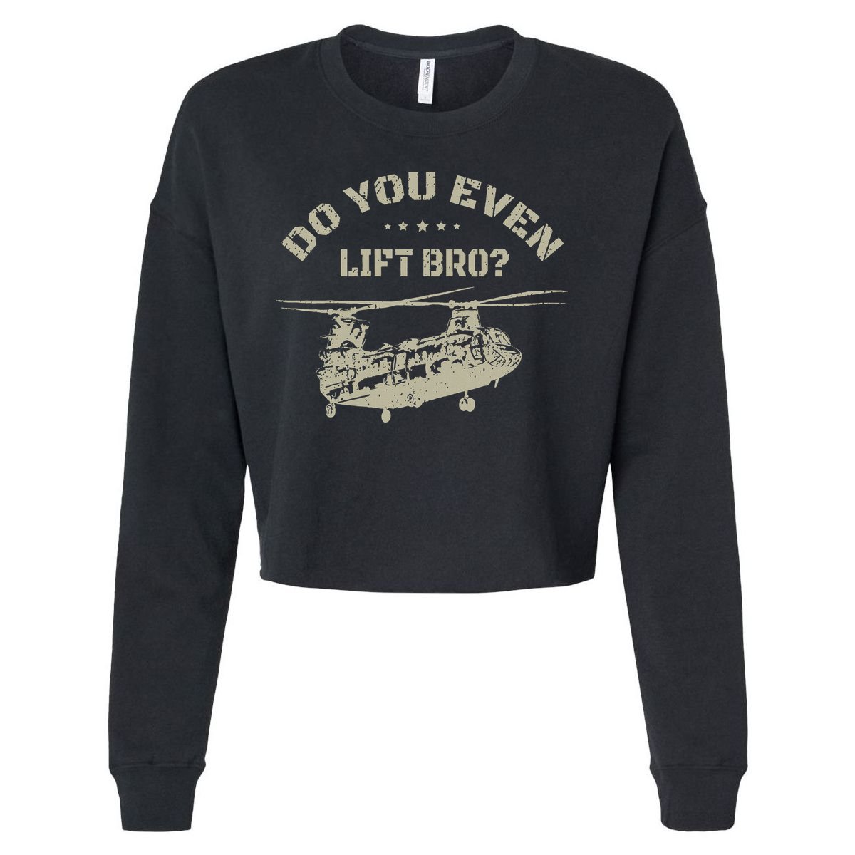 Helicopter Do You Even Lift Bro Ch47 Chinook Cropped Pullover Crew