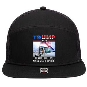 How Do You Like My Garbage Truck Boy Girl Funny Trump 7 Panel Mesh Trucker Snapback Hat