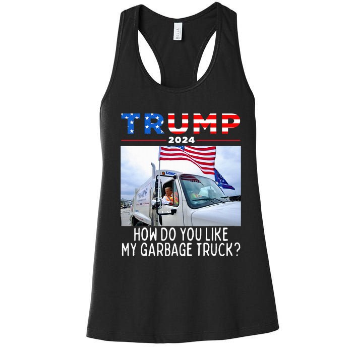 How Do You Like My Garbage Truck Boy Girl Funny Trump Women's Racerback Tank