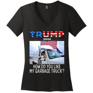 How Do You Like My Garbage Truck Boy Girl Funny Trump Women's V-Neck T-Shirt