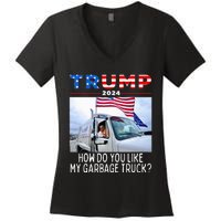 How Do You Like My Garbage Truck Boy Girl Funny Trump Women's V-Neck T-Shirt