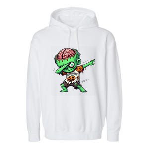 Halloween Dabbing Zombie Brain Dab Dance Funny Gift Garment-Dyed Fleece Hoodie