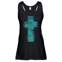 He Died So That We May Live John 10:10 Ladies Essential Flowy Tank