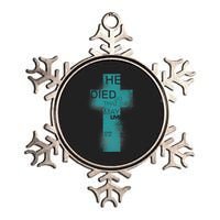 He Died So That We May Live John 10:10 Metallic Star Ornament