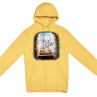 He Has Risen Jesus Christ Tomb Premium Pullover Hoodie