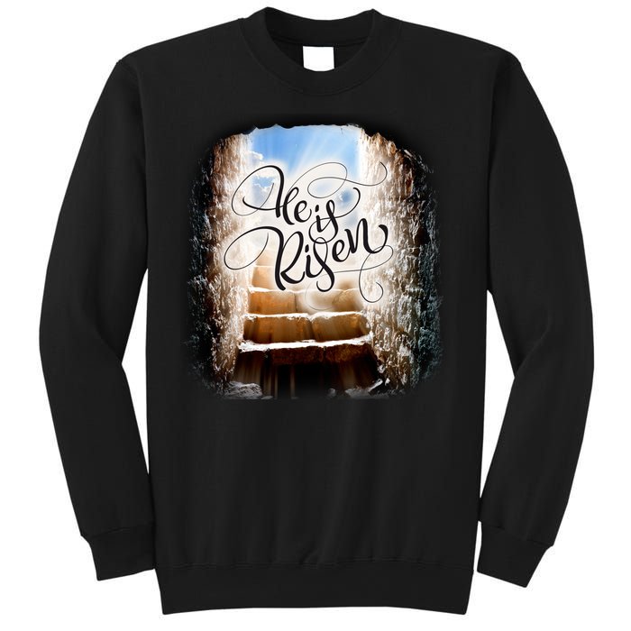 He Has Risen Jesus Christ Tomb Sweatshirt