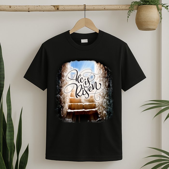 He Has Risen Jesus Christ Tomb T-Shirt