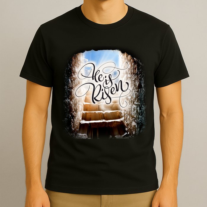 He Has Risen Jesus Christ Tomb T-Shirt