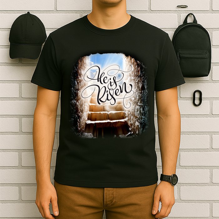 He Has Risen Jesus Christ Tomb T-Shirt