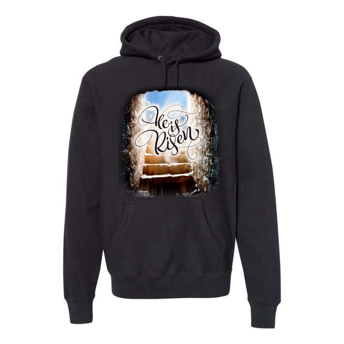 He Has Risen Jesus Christ Tomb Premium Hoodie