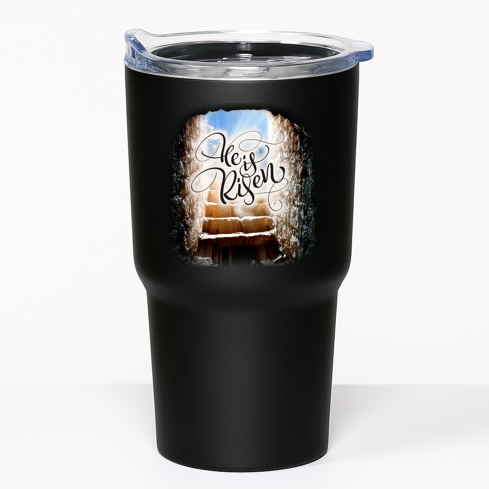 He Has Risen Jesus Christ Tomb Tumbler