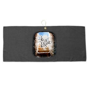 He Has Risen Jesus Christ Tomb Large Microfiber Waffle Golf Towel