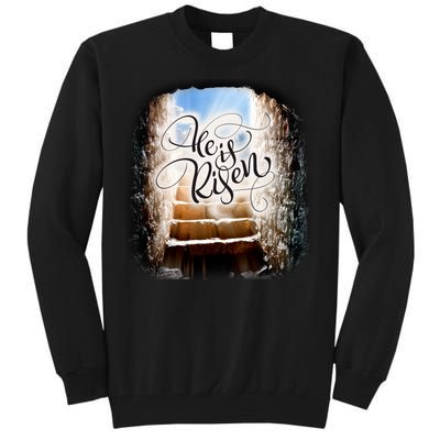 He Has Risen Jesus Christ Tomb Tall Sweatshirt