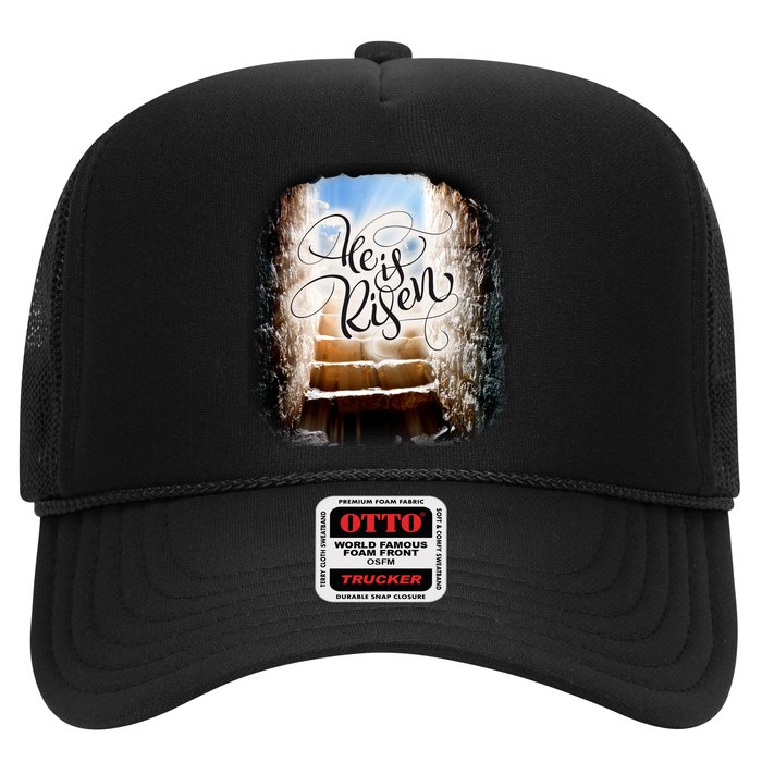 He Has Risen Jesus Christ Tomb Trucker Hat