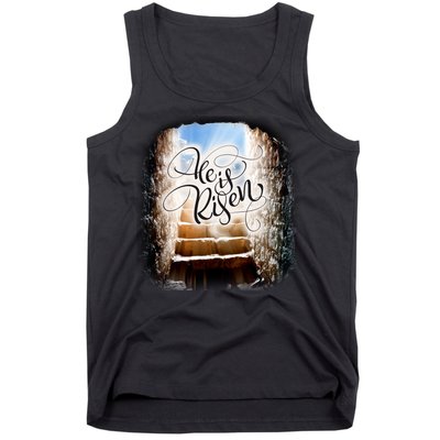 He Has Risen Jesus Christ Tomb Tank Top