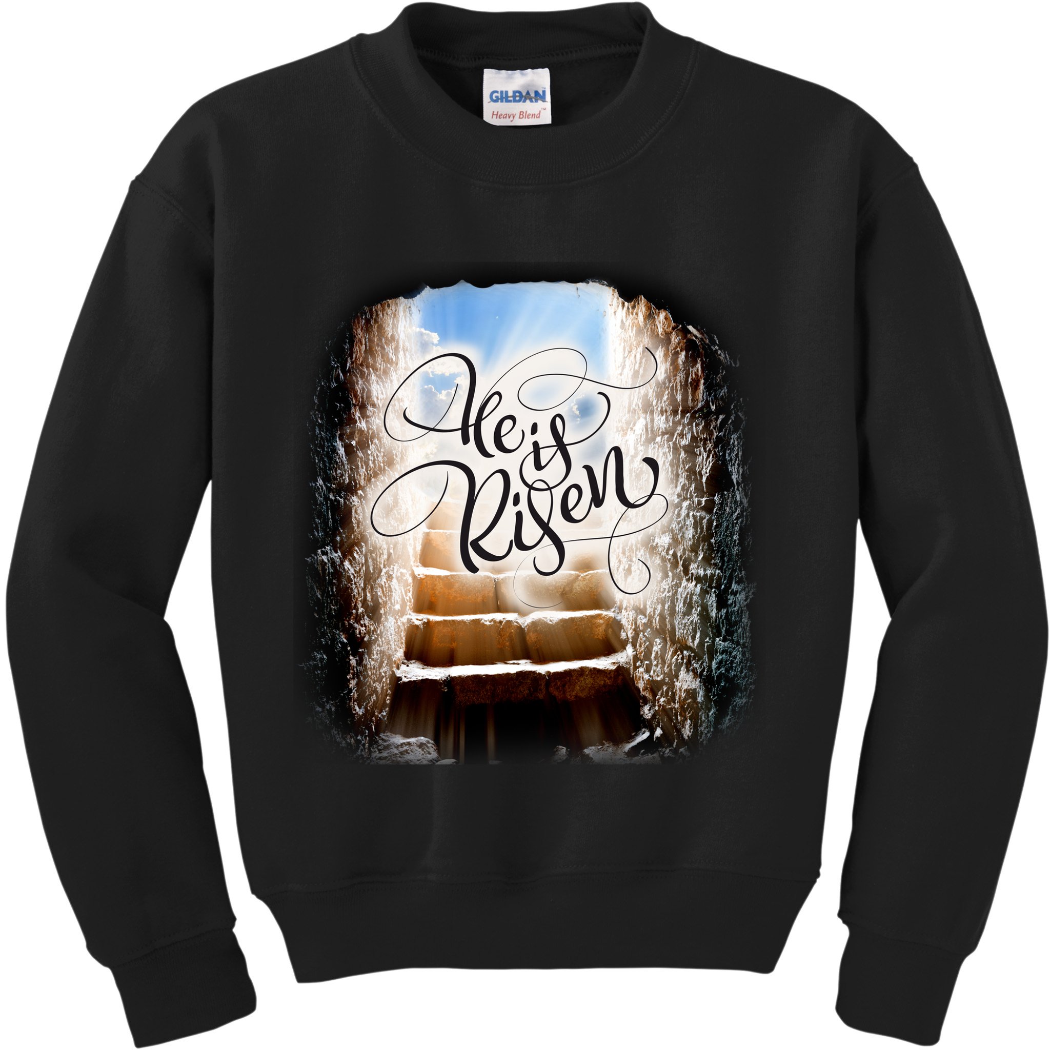 He Has Risen Jesus Christ Tomb Kids Sweatshirt