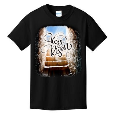 He Has Risen Jesus Christ Tomb Kids T-Shirt