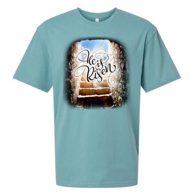 He Has Risen Jesus Christ Tomb Sueded Cloud Jersey T-Shirt