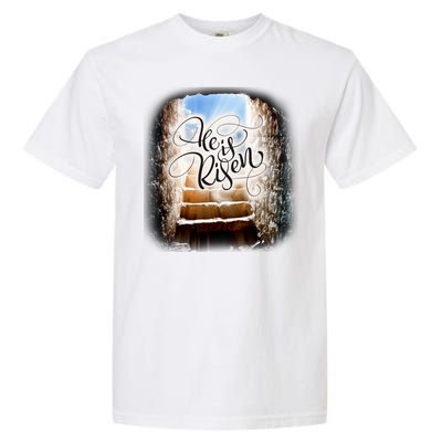 He Has Risen Jesus Christ Tomb Garment-Dyed Heavyweight T-Shirt