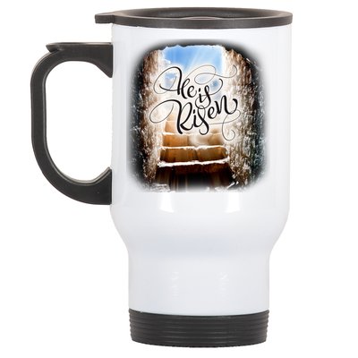 He Has Risen Jesus Christ Tomb Stainless Steel Travel Mug