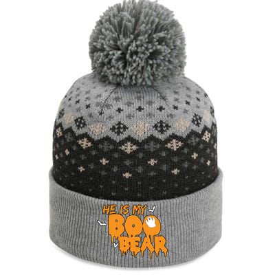 He Is My Boo Bear The Baniff Cuffed Pom Beanie