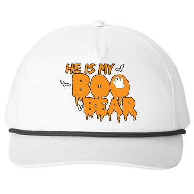 He Is My Boo Bear Snapback Five-Panel Rope Hat