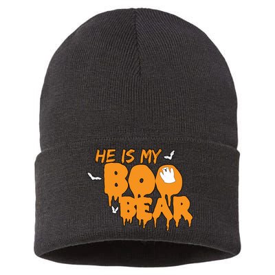 He Is My Boo Bear Sustainable Knit Beanie