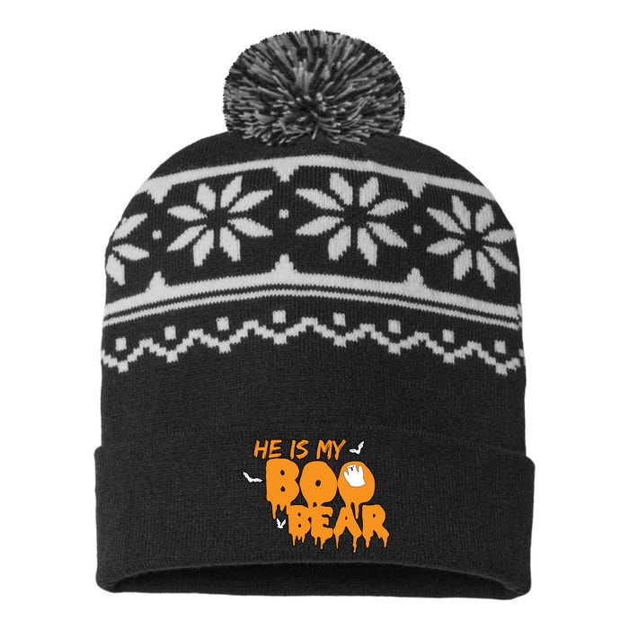 He Is My Boo Bear USA-Made Snowflake Beanie