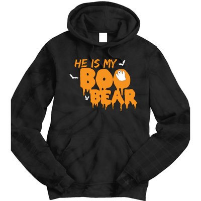 He Is My Boo Bear Tie Dye Hoodie