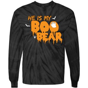 He Is My Boo Bear Tie-Dye Long Sleeve Shirt