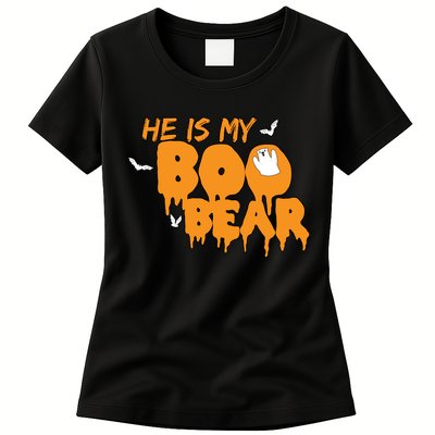 He Is My Boo Bear Womens T-Shirt