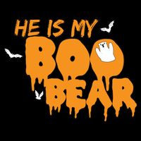 He Is My Boo Bear Women's V-Neck T-Shirt
