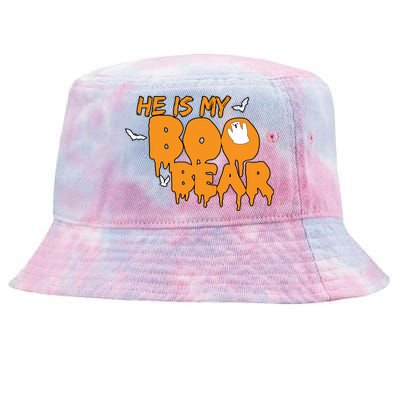 He Is My Boo Bear Tie-Dyed Bucket Hat