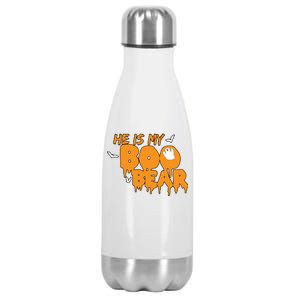 He Is My Boo Bear Stainless Steel Insulated Water Bottle