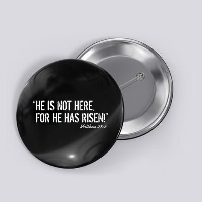 He is Not HERE, For He Has RISEN Matthew 28:6 Jesus Button
