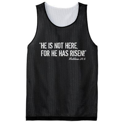 He is Not HERE, For He Has RISEN Matthew 28:6 Jesus Mesh Reversible Basketball Jersey Tank