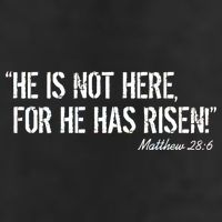 He is Not HERE, For He Has RISEN Matthew 28:6 Jesus 25L Jumbo Tote
