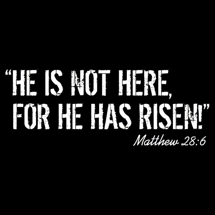He is Not HERE, For He Has RISEN Matthew 28:6 Jesus Womens T-Shirt