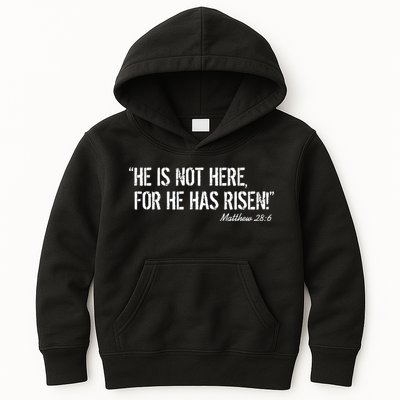 He is Not HERE, For He Has RISEN Matthew 28:6 Jesus Kids Hoodie