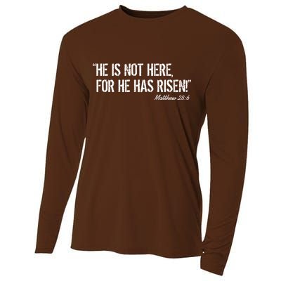 He is Not HERE, For He Has RISEN Matthew 28:6 Jesus Cooling Performance Long Sleeve Crew