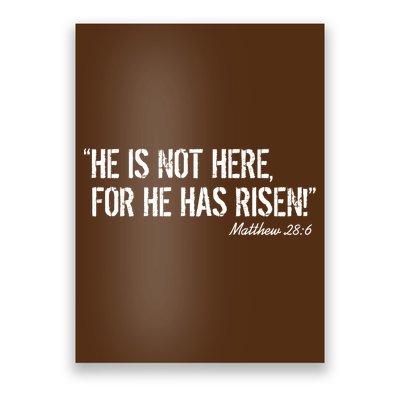 He is Not HERE, For He Has RISEN Matthew 28:6 Jesus Poster