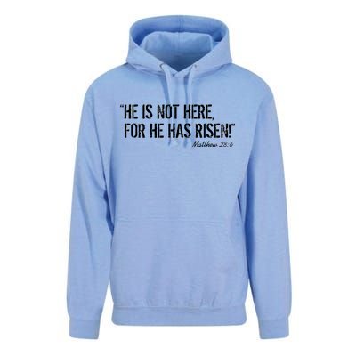 He is Not HERE, For He Has RISEN Matthew 28:6 Jesus Unisex Surf Hoodie