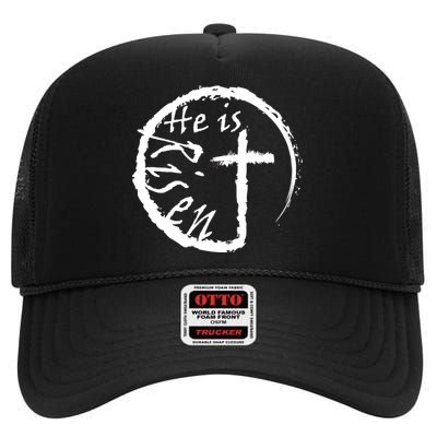 He Is Risen High Crown Mesh Back Trucker Hat