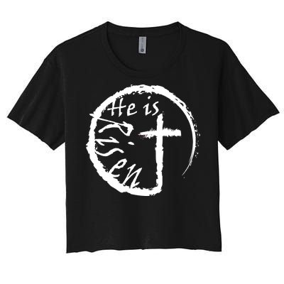 He Is Risen Women's Crop Top Tee